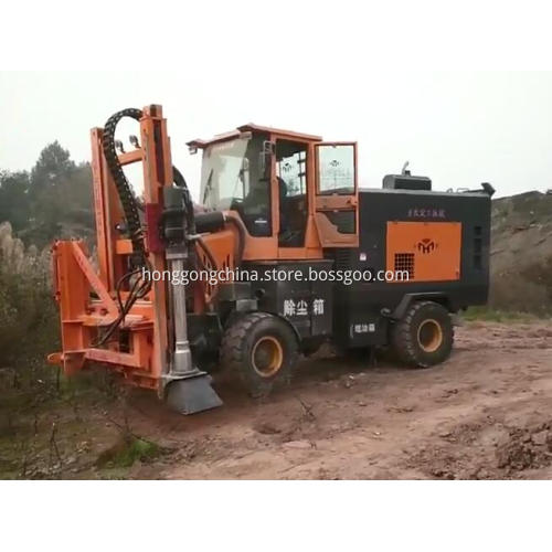 Highway Tractor-mounted Post Driver for Guardrail